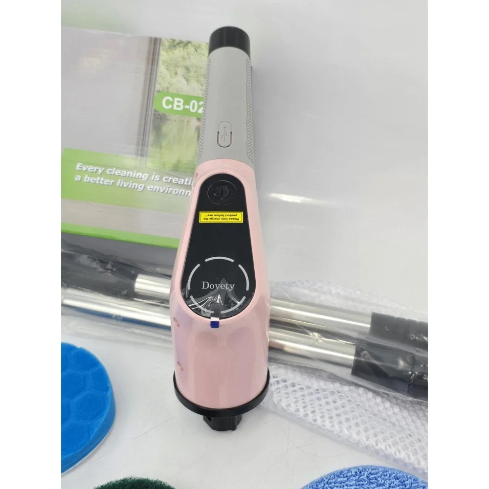 Quality -Electric Bathroom Cleaning Brush Cordless Spin Scrubber Waterproof PINK